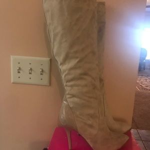 Light Tan Suede and leather boots